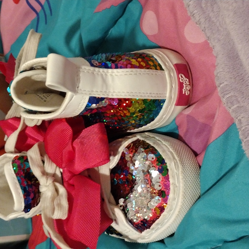 Jojo Si-wa colorful sequence shoes with bow size12